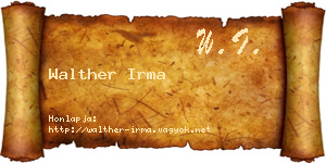 Walther Irma névjegykártya
